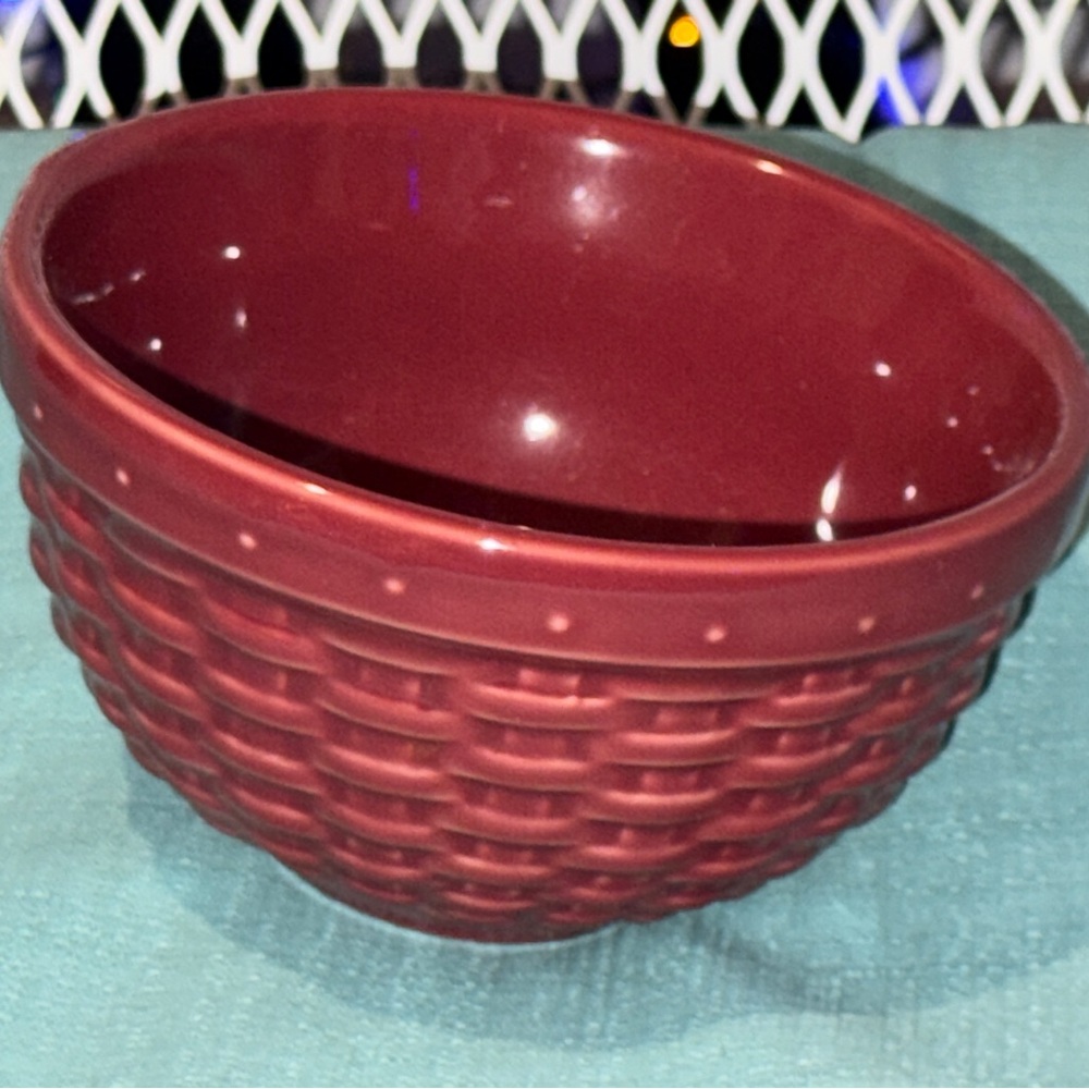 Longaberger Pottery Woven Traditions Heritage Blue Large 10” Mixing Serving Bowl